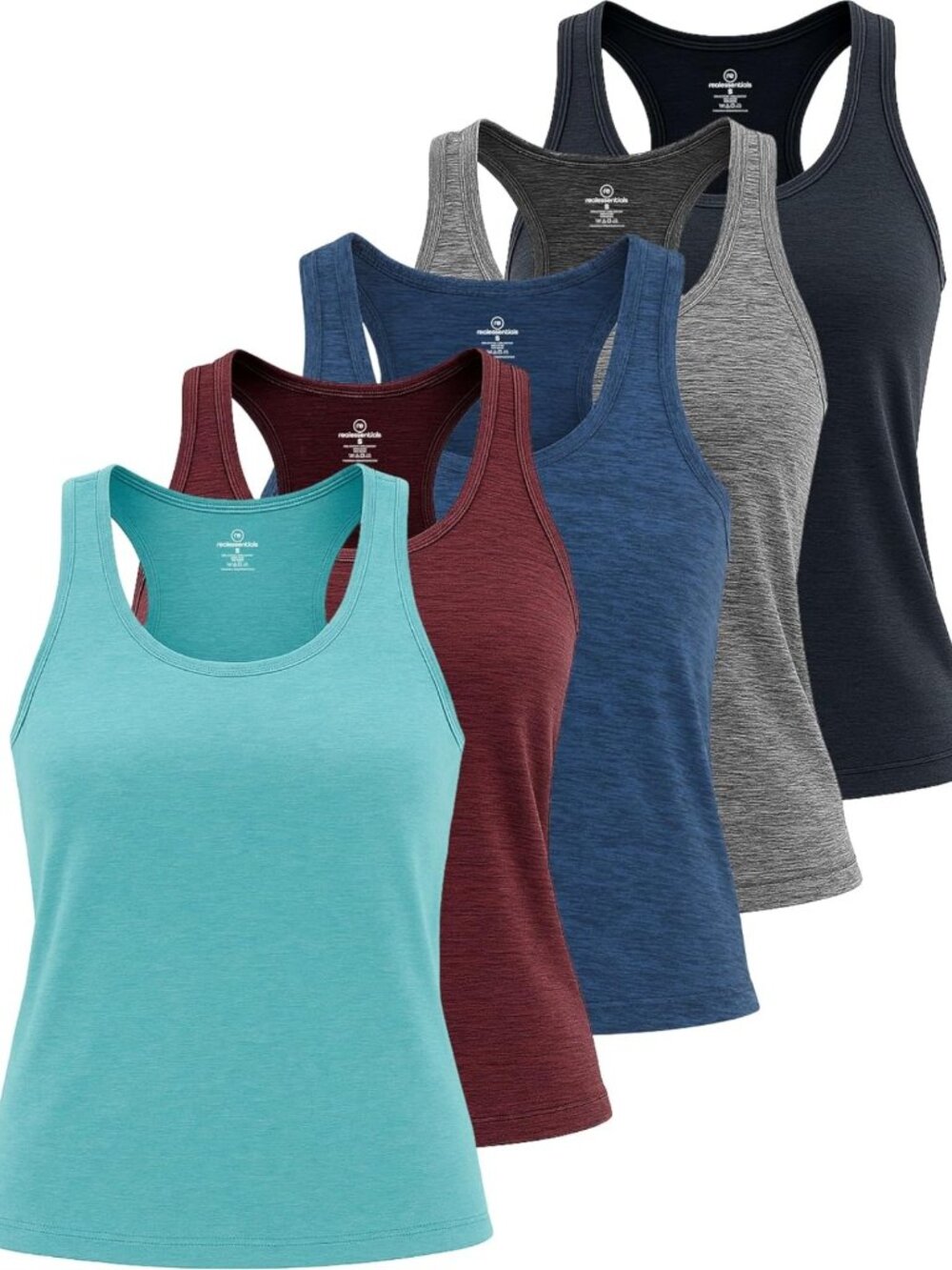 5 Pack Women's Sleeveless Athletic Tank Tops - Dry Fit Workout & Yoga Gear